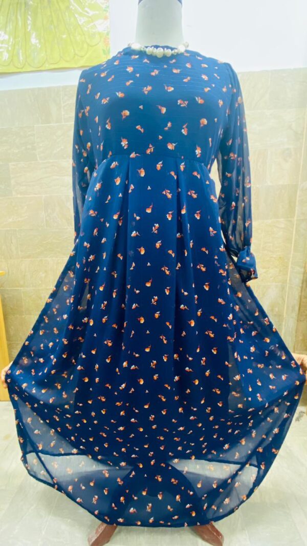 Nautical Charm Fox Print Maxi Dress