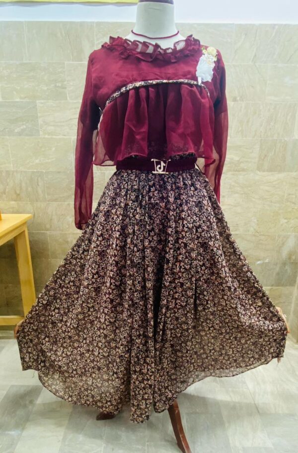 Moda Mystiq Burgundy Bliss & Blossom Two-Piece Dress